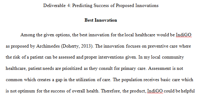 Predicting Success of Proposed Innovations
