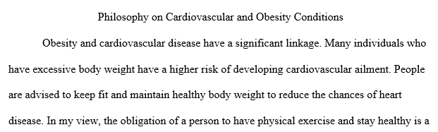 obligation of the individual to maintain their health and physical fitness