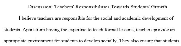 teachers are responsible for students growth academically and socially