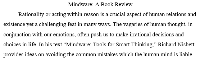 review of Nisbetts Mindware