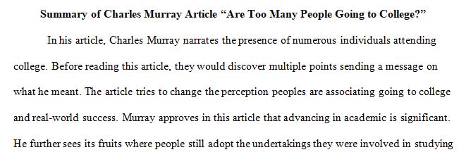 essay by Charles Murray