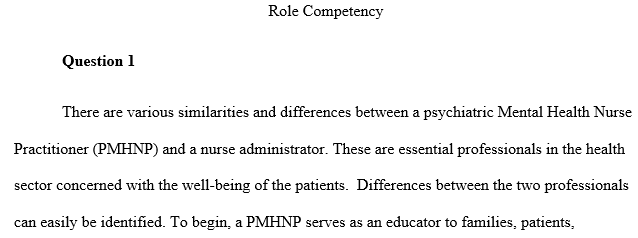 compare and contrast your role with the nurse administrator or nurse educator role.