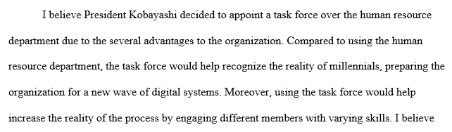 Why did President Kobayashi appoint a taskforce to consider the issue of fringe benefits?