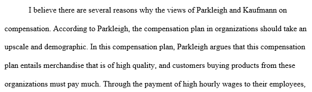 Why do you think the compensation plansdiffer at the two firms? In particular, why doyou think Kaufmann’s pays commissions tosalespeople, while Parkleigh does not?