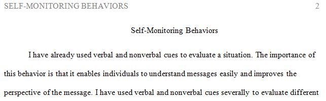 self-monitoring behaviors in the workplace