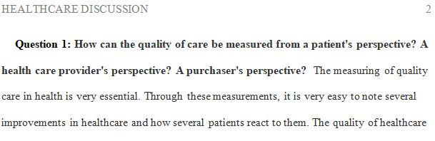 How can quality of care be measured from a patient's perspective