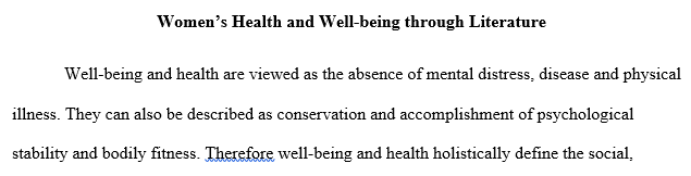 Define health and well-being