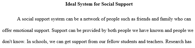 ideal system of social supports