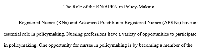 opportunities that may exist for RNs and APRNs