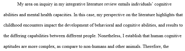 Thesis Statement for the Integrative Literature Review