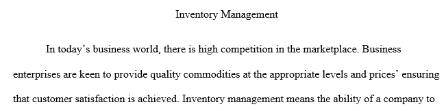 manufacturing or two service companies that manage inventory