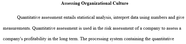 Assessing organizational culture 