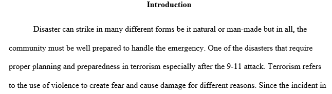 information about a possible act of terrorism