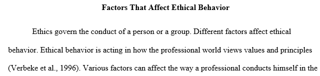 factors at each level of ethical analysis