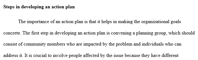 steps in developing an action plan