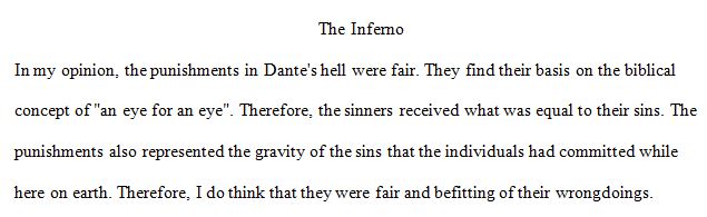 Do you think that the punishments were fair in Dante's hell?