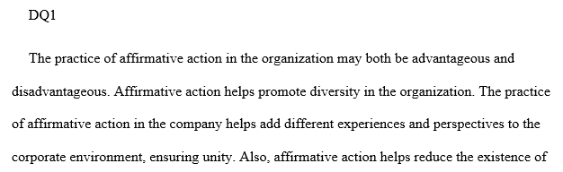 opposing affirmative action as an employer policy