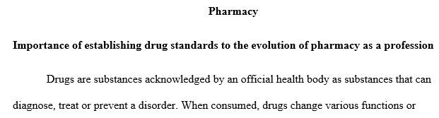 establishing drug standards