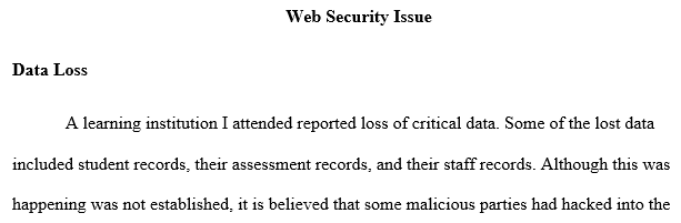 web security issue
