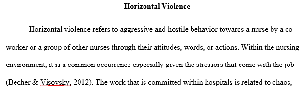 horizontal violence