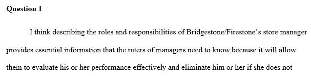 important information that the raters of managers