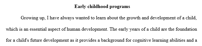 learning about the different early childhood programs