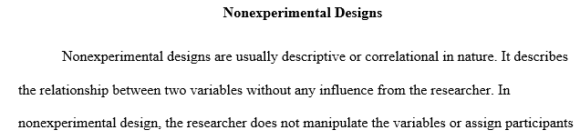 scholarly journal that involves a nonexperimental design