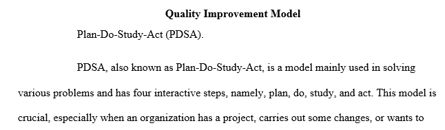 Quality Improvement Model