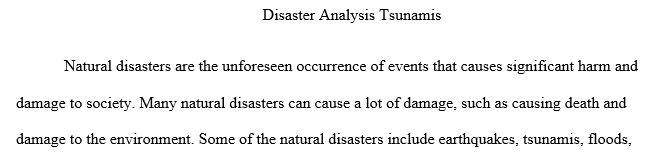 DISASTERS/HAZARD AND VULNERABILITY ANALYSIS