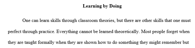 learning by doing