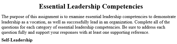 essential leadership competencies