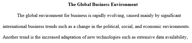 Describe the global business environment