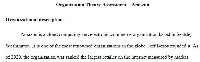 Organization Theory assessment
