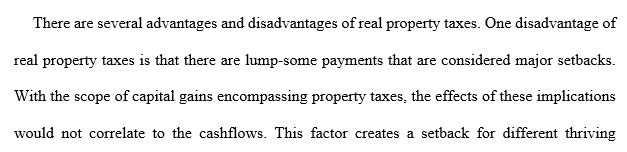 three advantages and three disadvantages of real property taxes