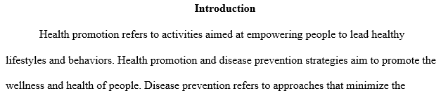 health promotion and disease prevention strategies