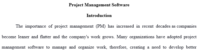 selection of a project management software