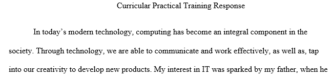 CPT(Curriculam Practical Training)