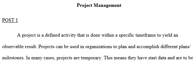 the development of standards for successful project management