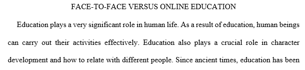 online education or face-to-face education