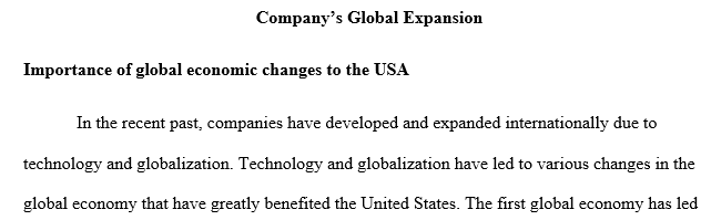international trade enabled your companies global expansion