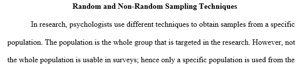 Differentiate between random and non-random sampling.