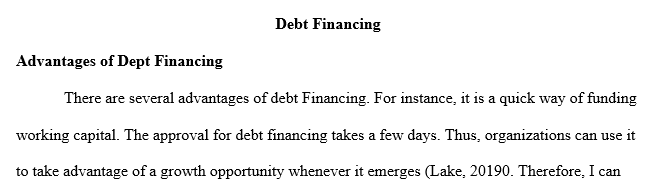 advantages and disadvantages of debt financing