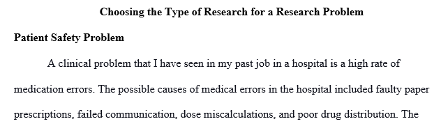 Choosing the Type of Research for a Research Problem