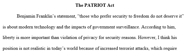 the PATRIOT Act