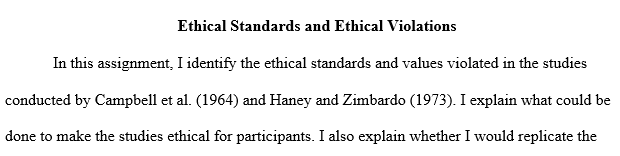 ethical standards and ethical violations