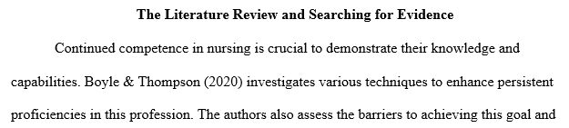 The Literature Review and Searching for Evidence (graded)