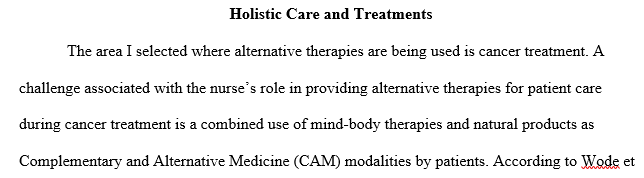 providing alternative therapies for patient care