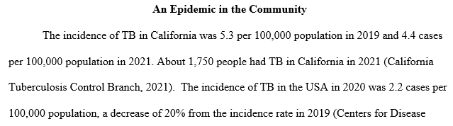 incidence and prevalence of TB in your community