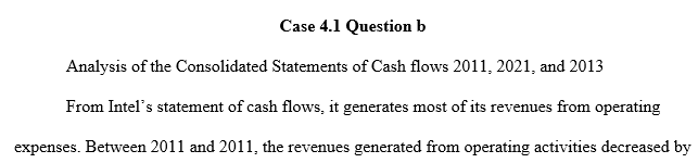 Analyze the Consolidated Statements of Cash Flows for Intel