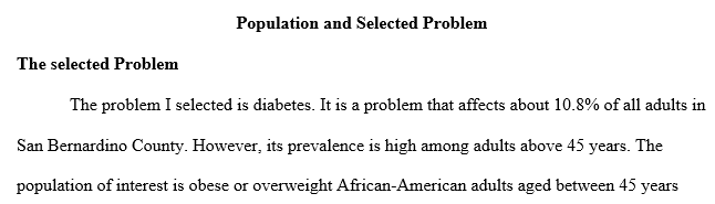 health problem and population